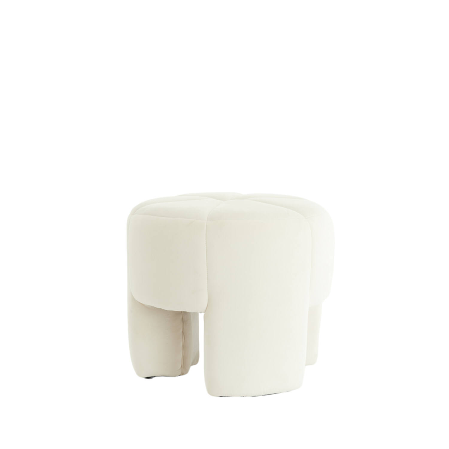 Light & Living Poef Ø51x45 cm BATOEMI velvet wit