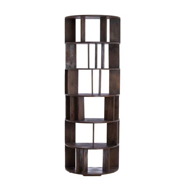 Light & Living Wandkast open 76x37x212 cm LIMPYA hout mat donker roodbruin