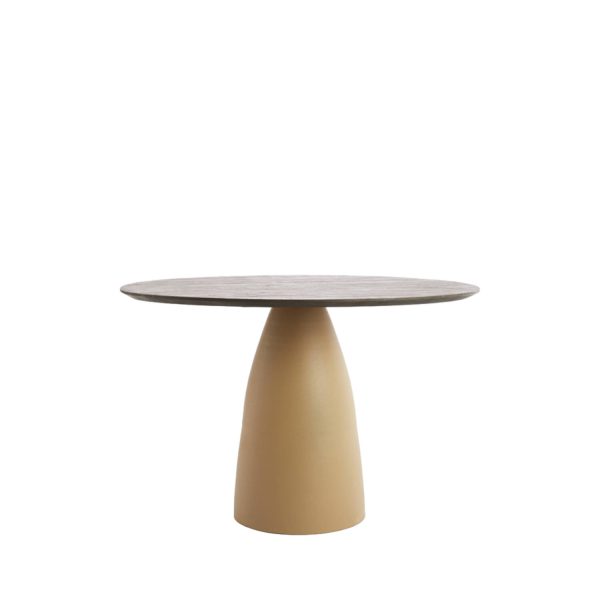 Light & Living Eettafel Ø120x76 cm PALMIRA hout olie bruin+mat beige