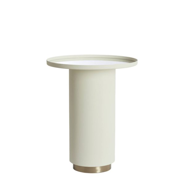 Light & Living Bijzettafel Ø46x56 cm FATIMA mat crème+licht goud