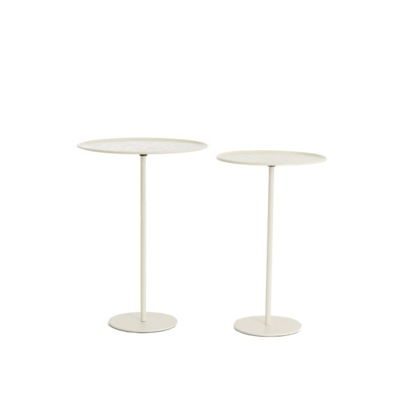 Light & Living Bijzettafel S/2 Ø32x51+Ø38x54 cm LIA mat crème