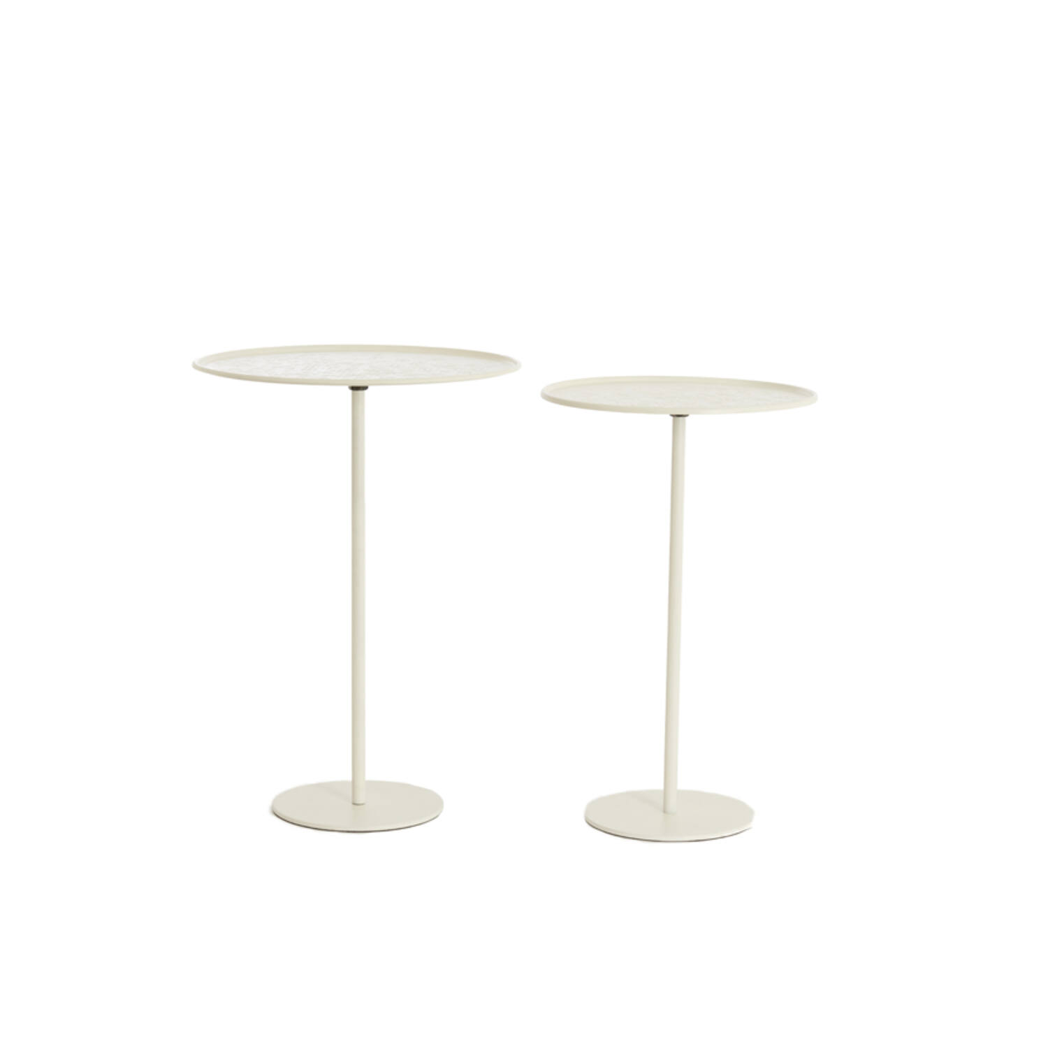 Light & Living Bijzettafel S/2 Ø32x51+Ø38x54 cm LIA mat crème