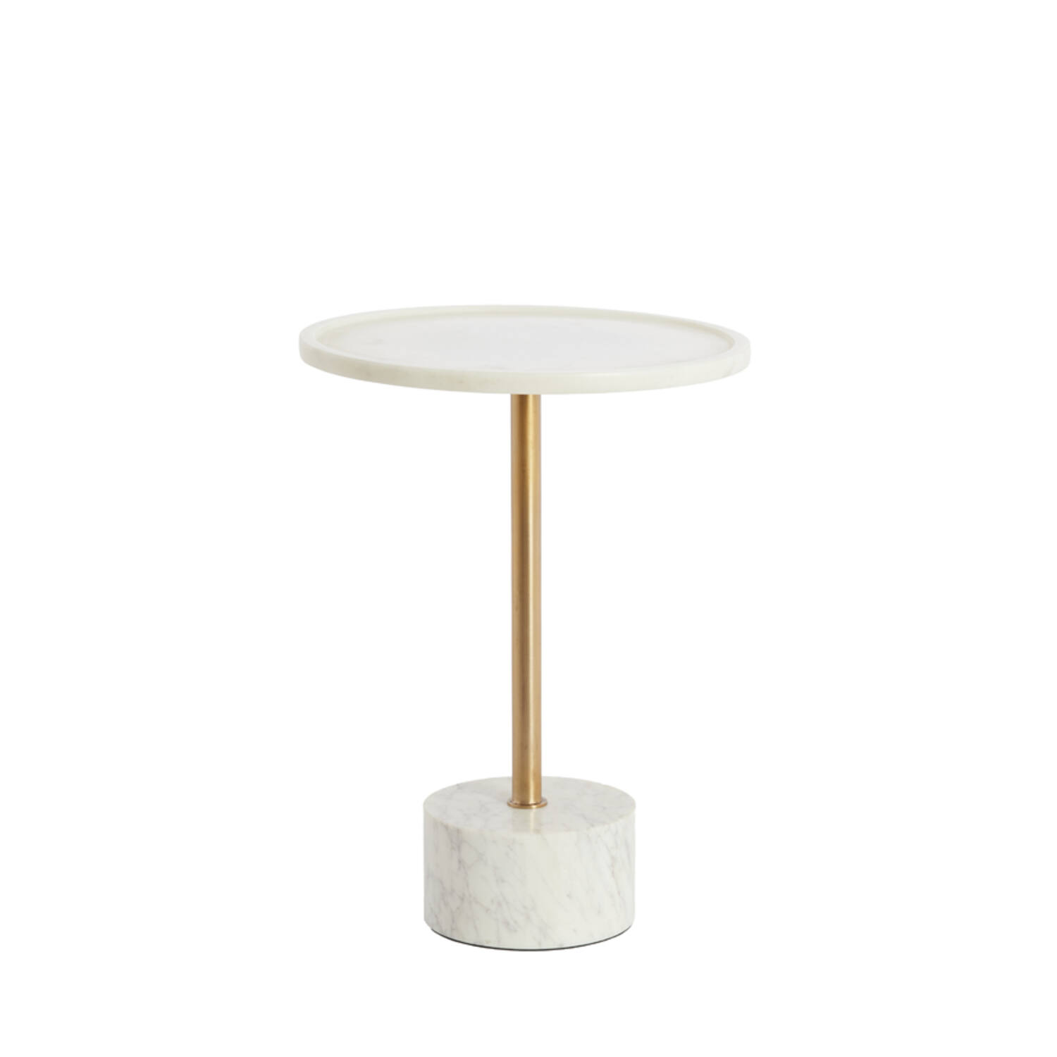 Light & Living Bijzettafel Ø37x49 cm CIVITA marmer wit+antiek brons