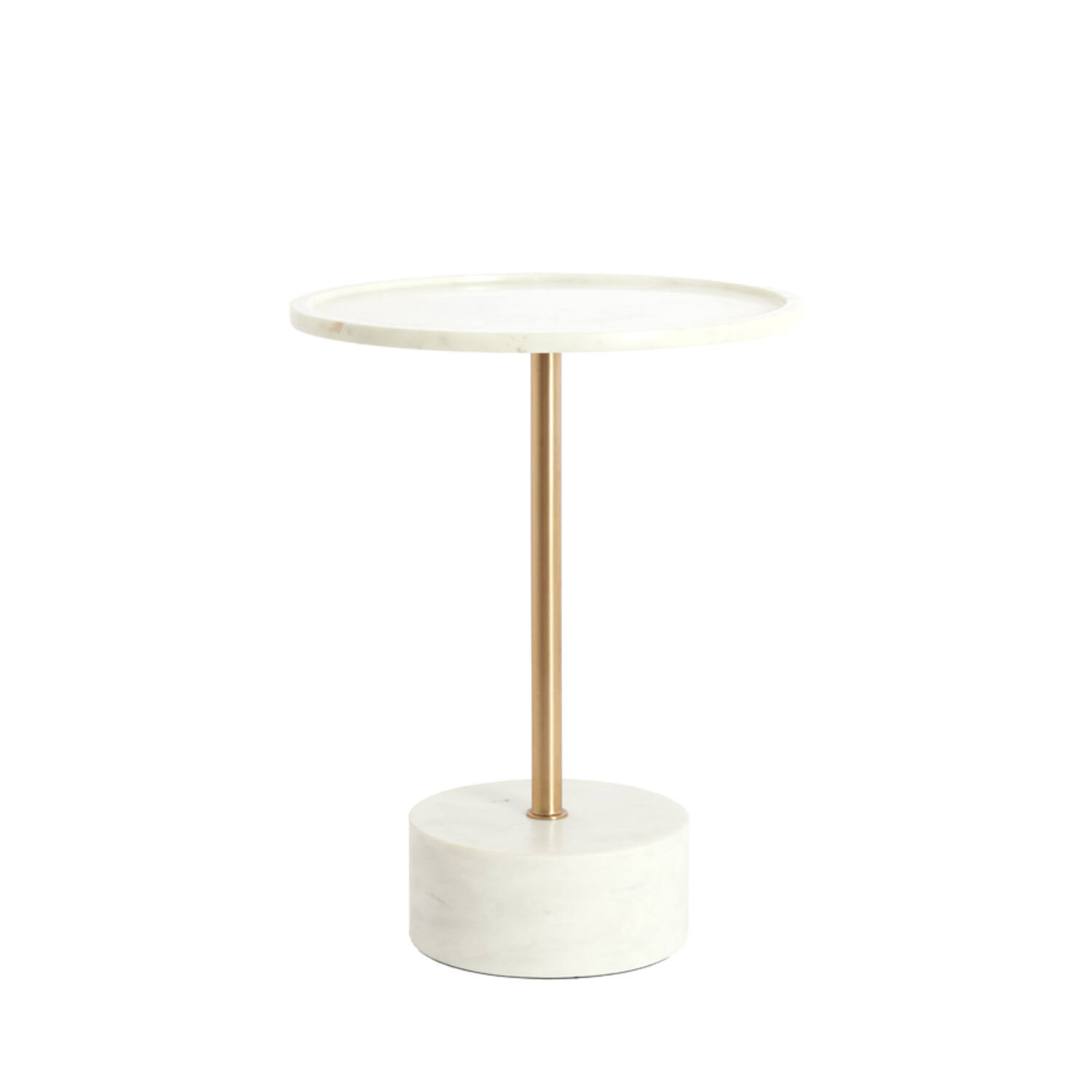Light & Living Bijzettafel Ø41x53 cm CIVITA marmer wit+antiek brons