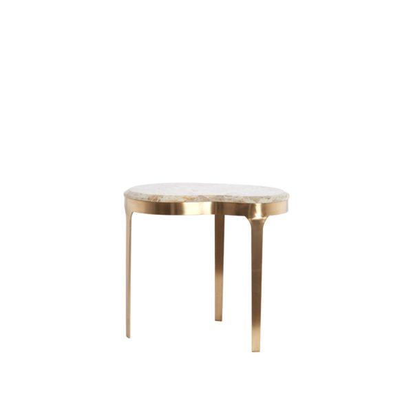 Light & Living Bijzettafel 51x38x48 cm GIULIO marmer taupe+antiek brons