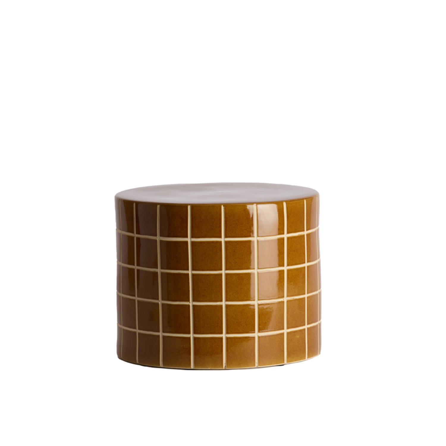 Light & Living Bijzettafel Ø42x34 cm MAUCHO keramiek cognac+crème