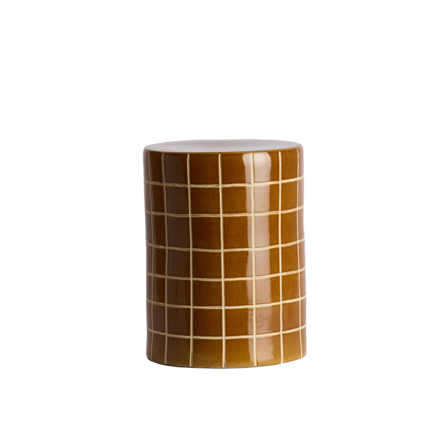 Light & Living Bijzettafel Ø33x44 cm MAUCHO keramiek cognac+crème