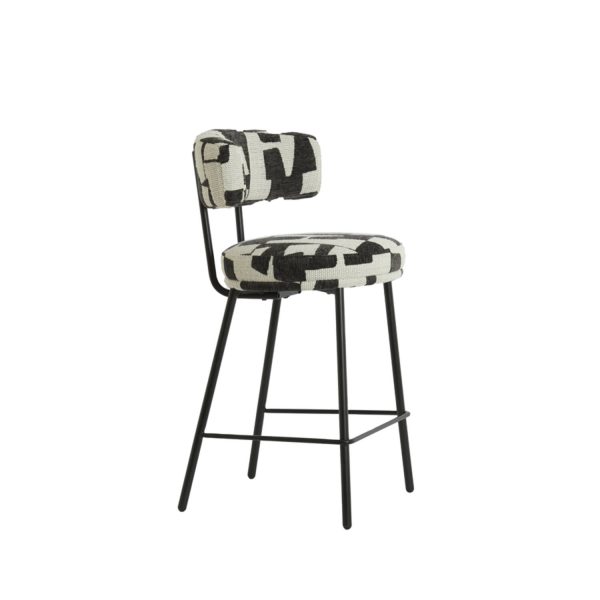 Light & Living Barkruk 52,5x51x93 cm HARVIE crème-zwart+mat zwart
