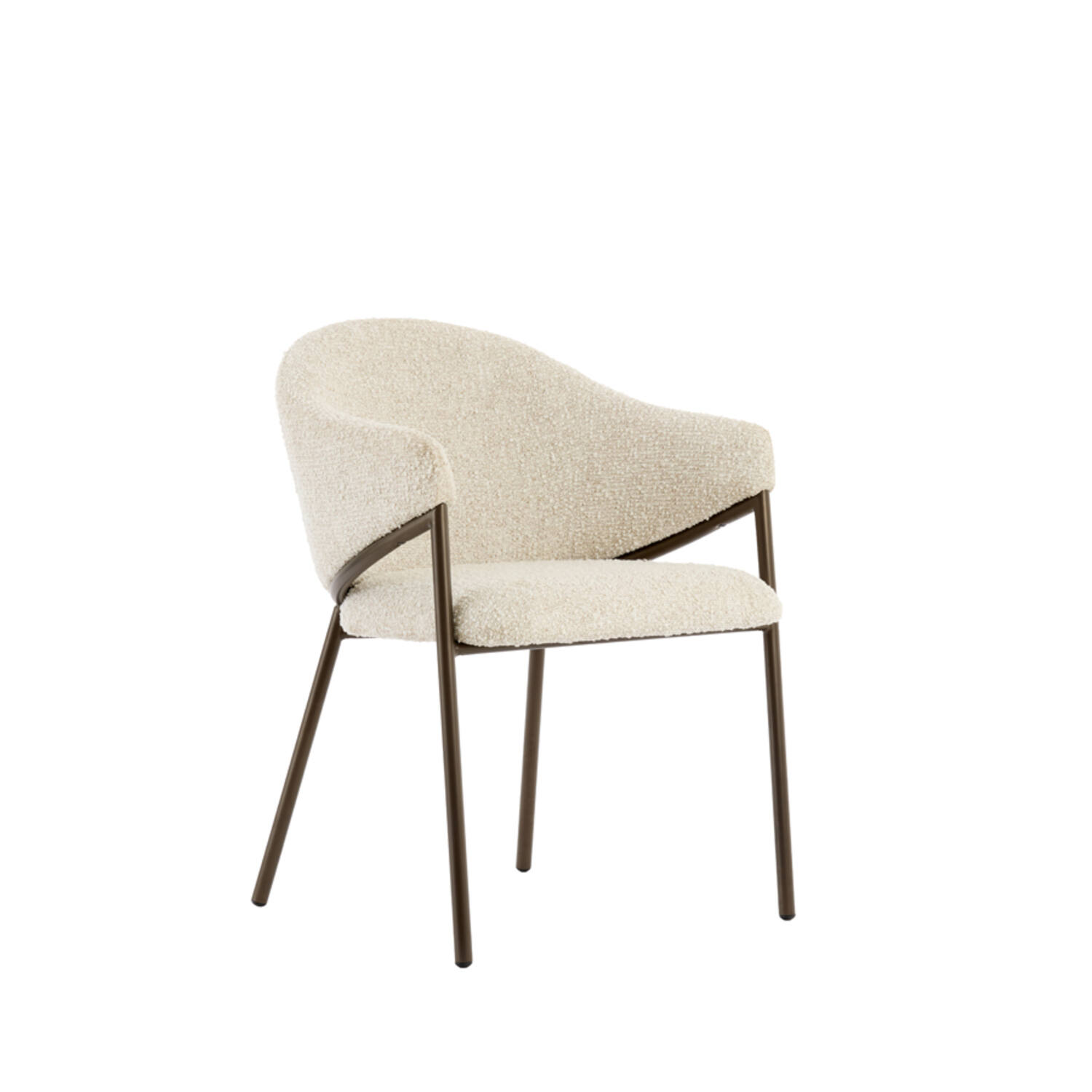 Light & Living Eetkamerstoel 61x60x80 cm NYRO crème-bruin+antiek brons