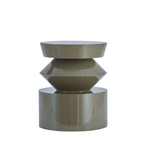 Light & Living Bijzettafel Ø39,5x50 cm DHOTI glans taupe