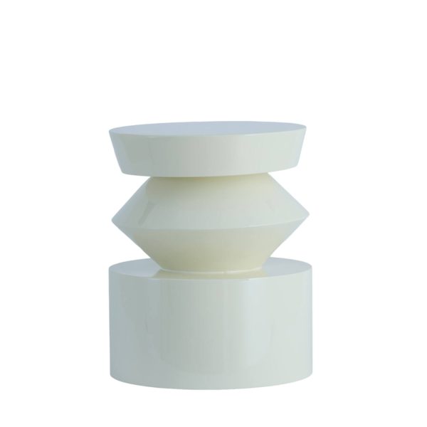 Light & Living Bijzettafel Ø39,5x50 cm DHOTI glans crème