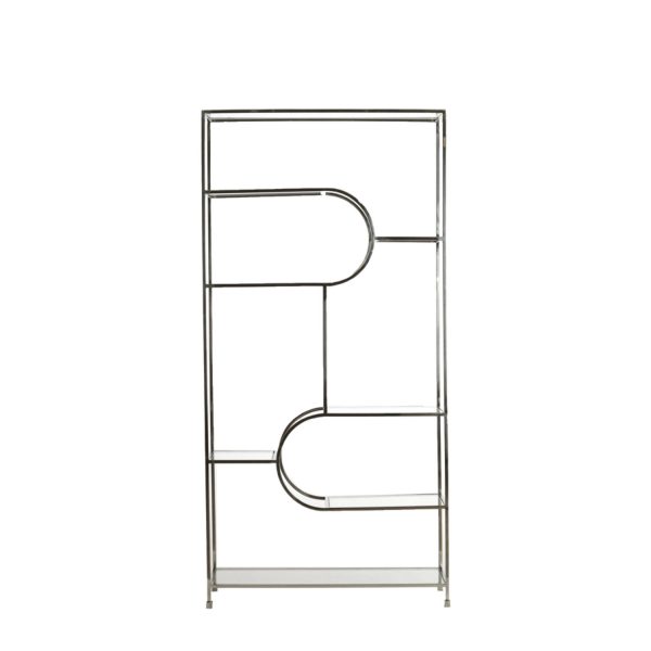 Light & Living Kast open 100x36x206 cm LOFI nikkel+helder glas