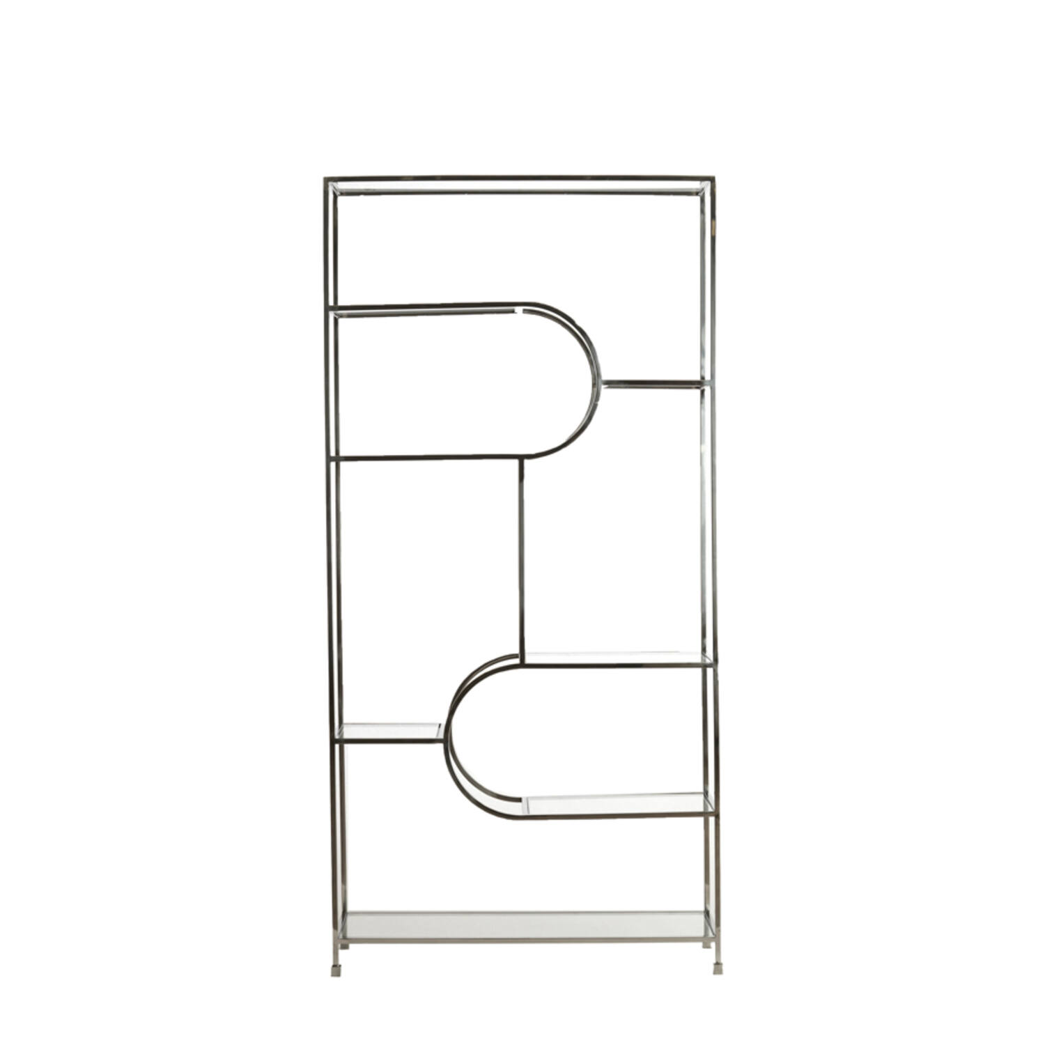 Light & Living Kast open 100x36x206 cm LOFI nikkel+helder glas
