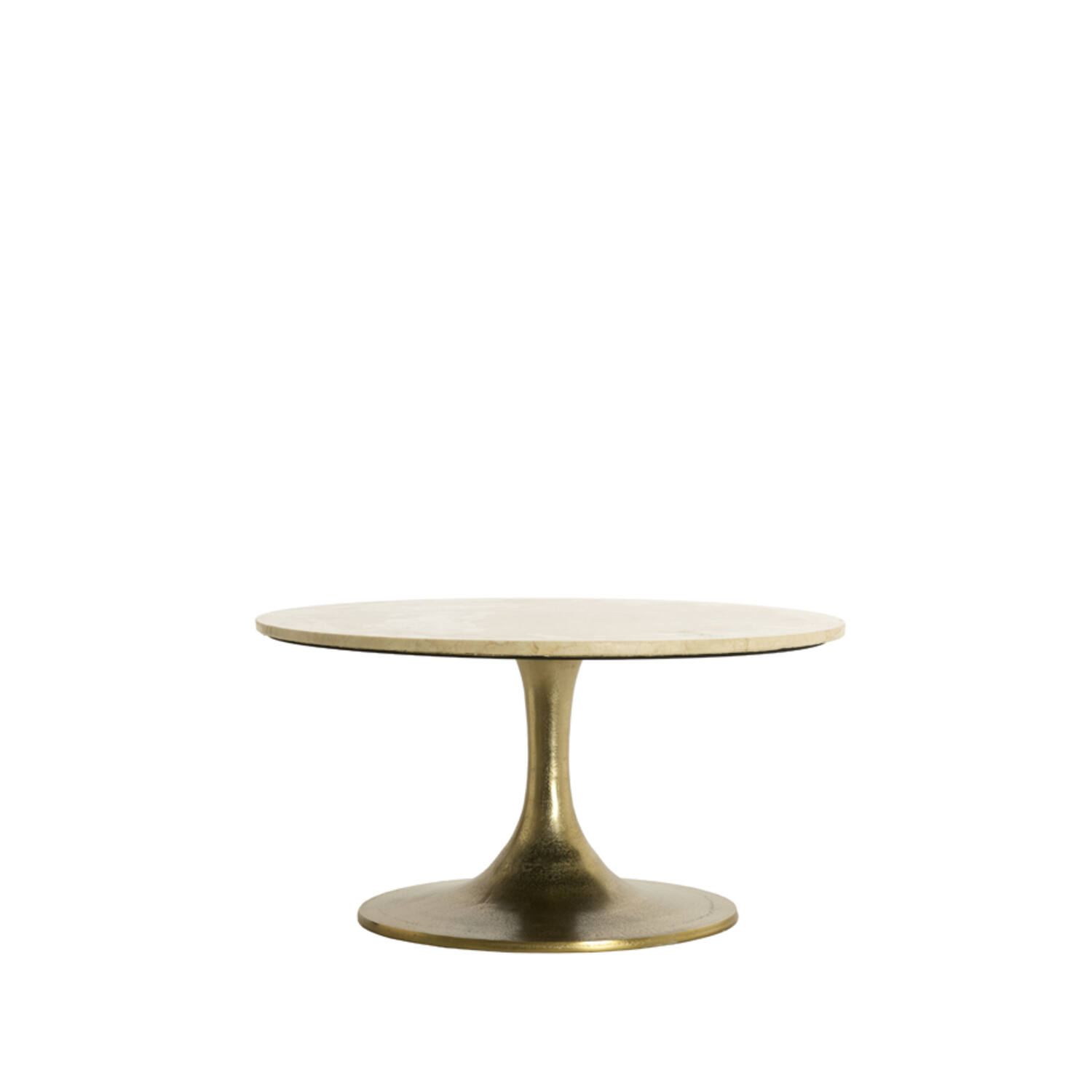 Light & Living Bijzettafel Ø74x36 cm TOMAR zand-roze marmer+licht goud