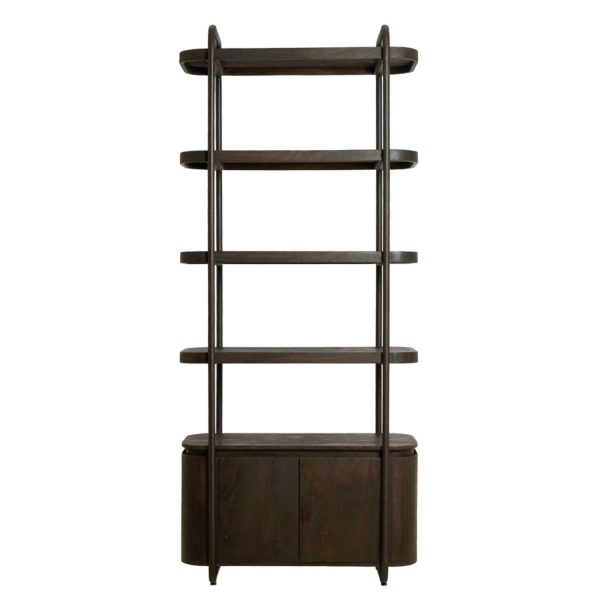 Light & Living Kast half open 90x45x210 cm RYMA hout mt choc bruin+dkr brn