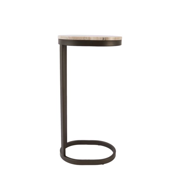Light & Living Bijzettafel 30x23x60 cm LURO marmer zand+mat bruin-brons