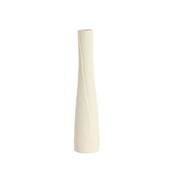 Light & Living Vaas deco Ø12x55,5 cm SETIMMO keramiek mat crème