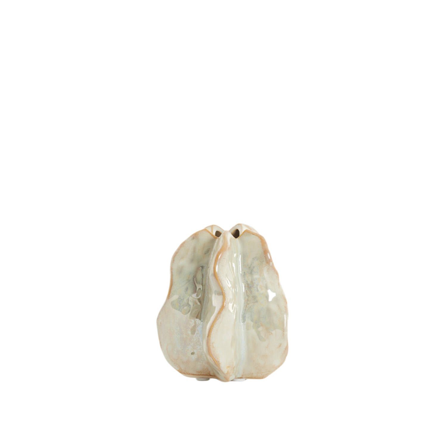 Light & Living Vaas deco 10,5x9,5x11,5 cm IDRIJA keramiek zand