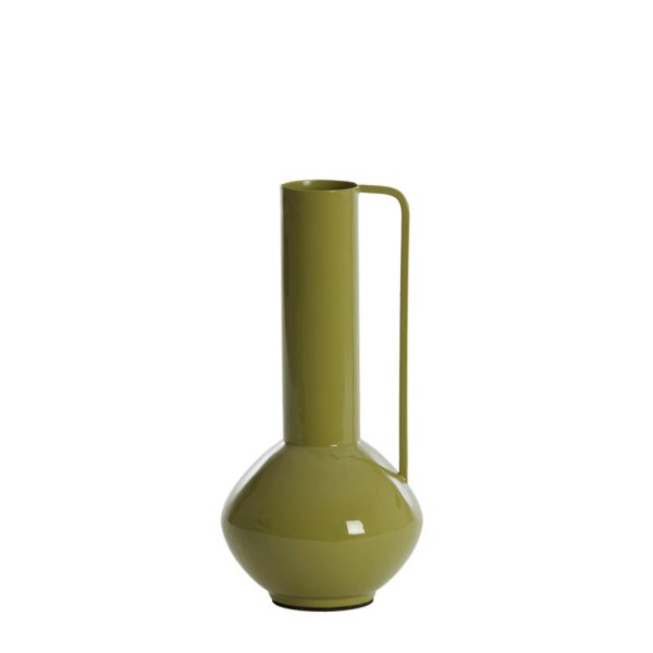 Light & Living Vaas deco Ø12x28 cm PANZANO glans olijf groen