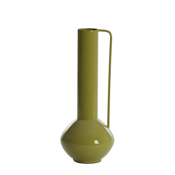 Light & Living Vaas deco Ø12x33 cm PANZANO glans olijf groen
