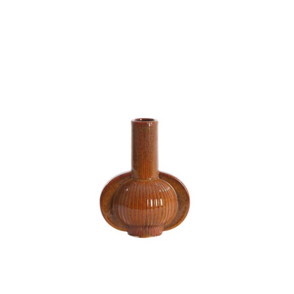 Light & Living Vaas deco 18,5x12,5x23,5 cm MELNIK keramiek cognac bruin