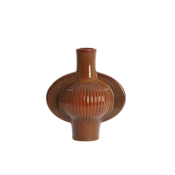 Light & Living Vaas deco 27,5x18,5x31 cm MELNIK keramiek cognac bruin