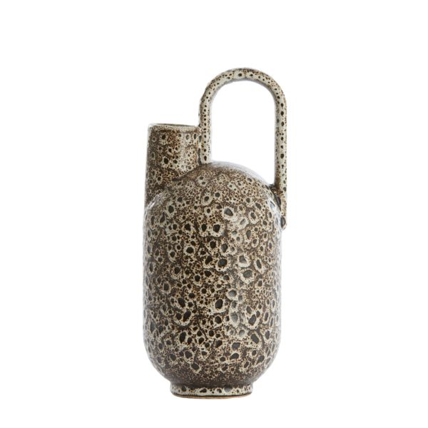 Light & Living Vaas deco 16,5x15,5x37 cm SERRES keramiek crème+zwart