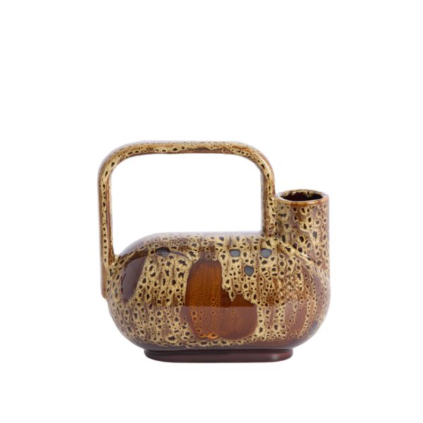Light & Living Vaas deco 25x14x24 cm SERRES keramiek d bruin+crème+oranje