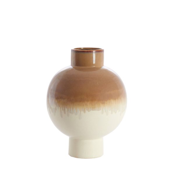 Light & Living Vaas deco Ø34x46 cm ZELATA keramiek crème+taupe