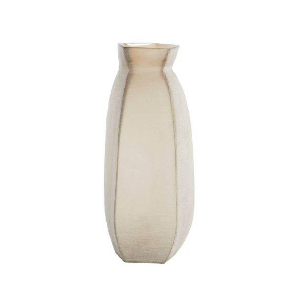 Light & Living Vaas 24,5x22,5x50,5 cm VELIKO glas licht bruin