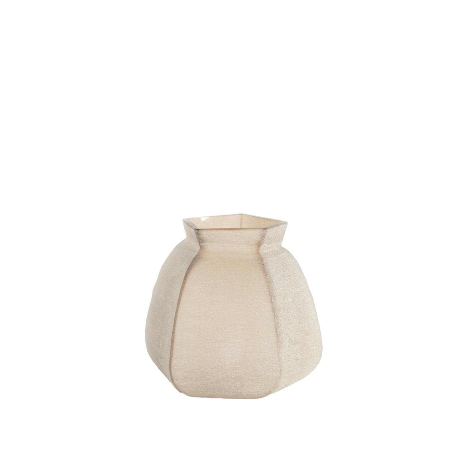 Light & Living Vaas 26,5x25,5x27 cm VELIKO glas licht bruin