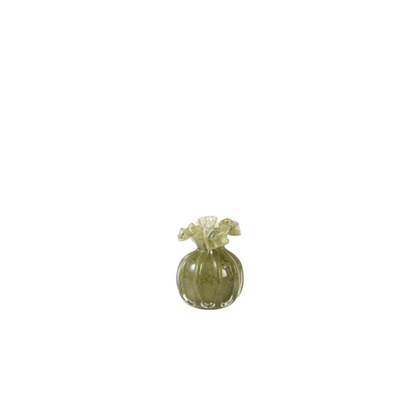 Light & Living Vaas Ø8,5x12 cm XEREA glas olijf groen
