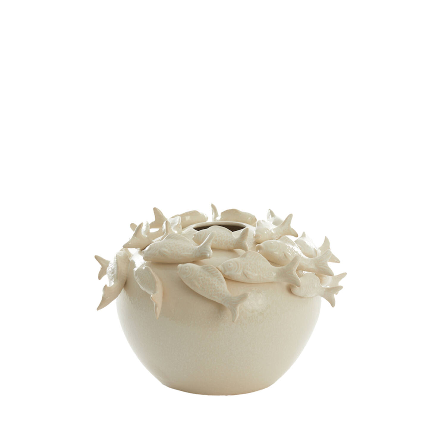 Light & Living Vaas deco Ø40x27 cm FISH keramiek crème