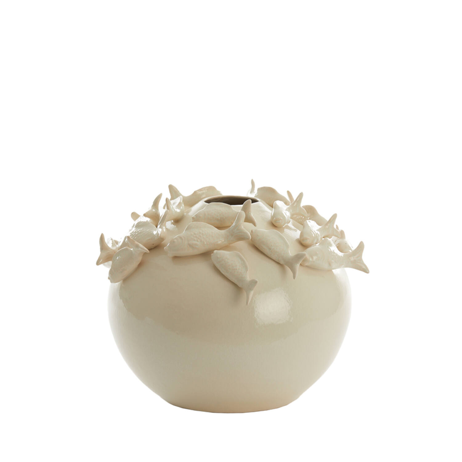 Light & Living Vaas deco Ø41,5x32 cm FISH keramiek crème