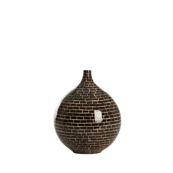 Light & Living Vaas deco Ø22x25 cm ELORZA donker bruin+naturel