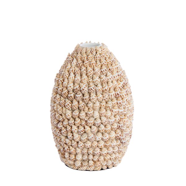 Light & Living Vaas deco Ø19x28,5 cm SHELL crème+bruin