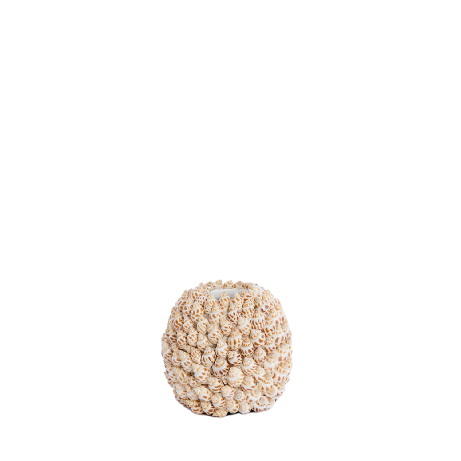 Light & Living Vaas deco Ø13x12 cm SHELL crème+bruin