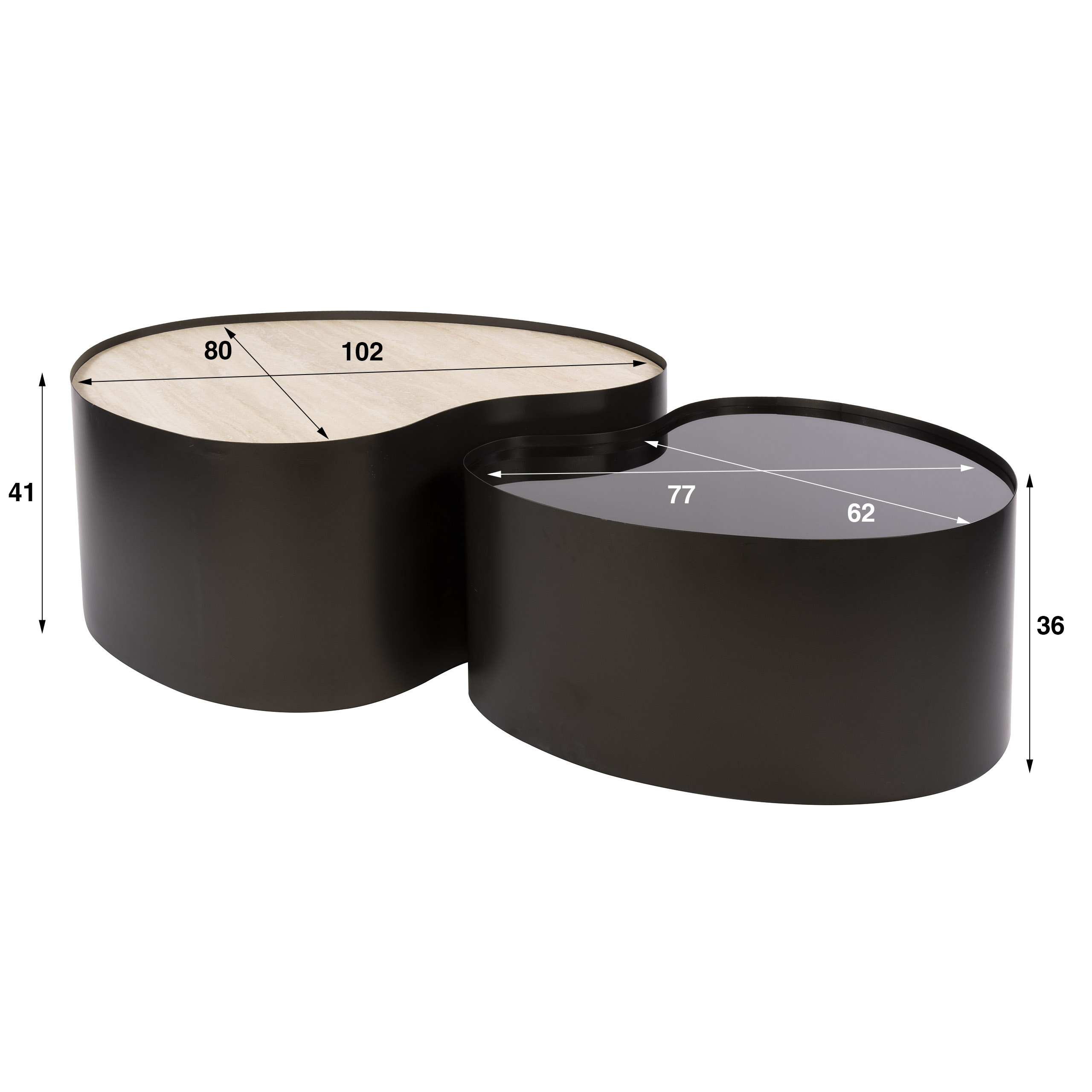 Zijlstra Salontafel Metal organisch set/2