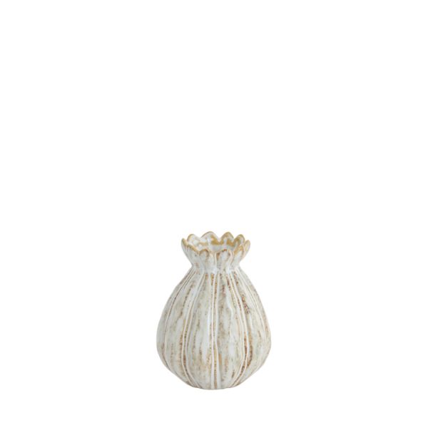 Light & Living Vaas deco Ø9,5x13 cm FELINE keramiek crème-bruin