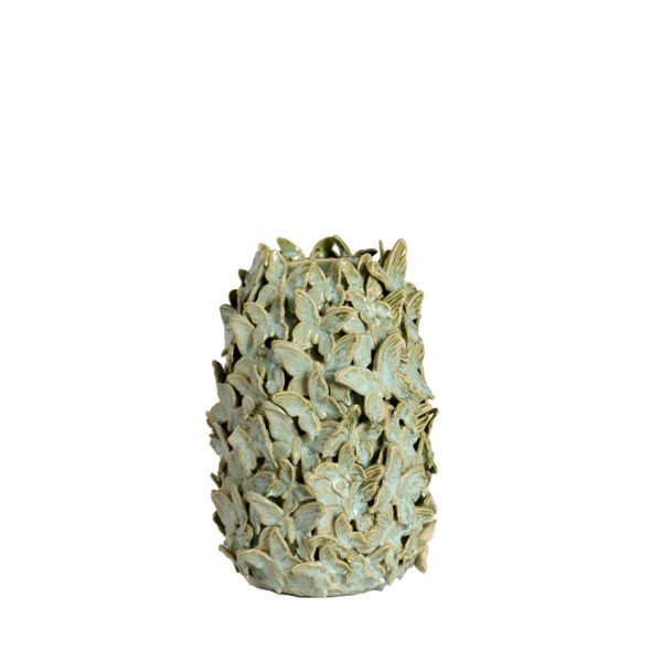 Light & Living Vaas deco Ø17x26 cm MARIPOSA keramiek mint groen