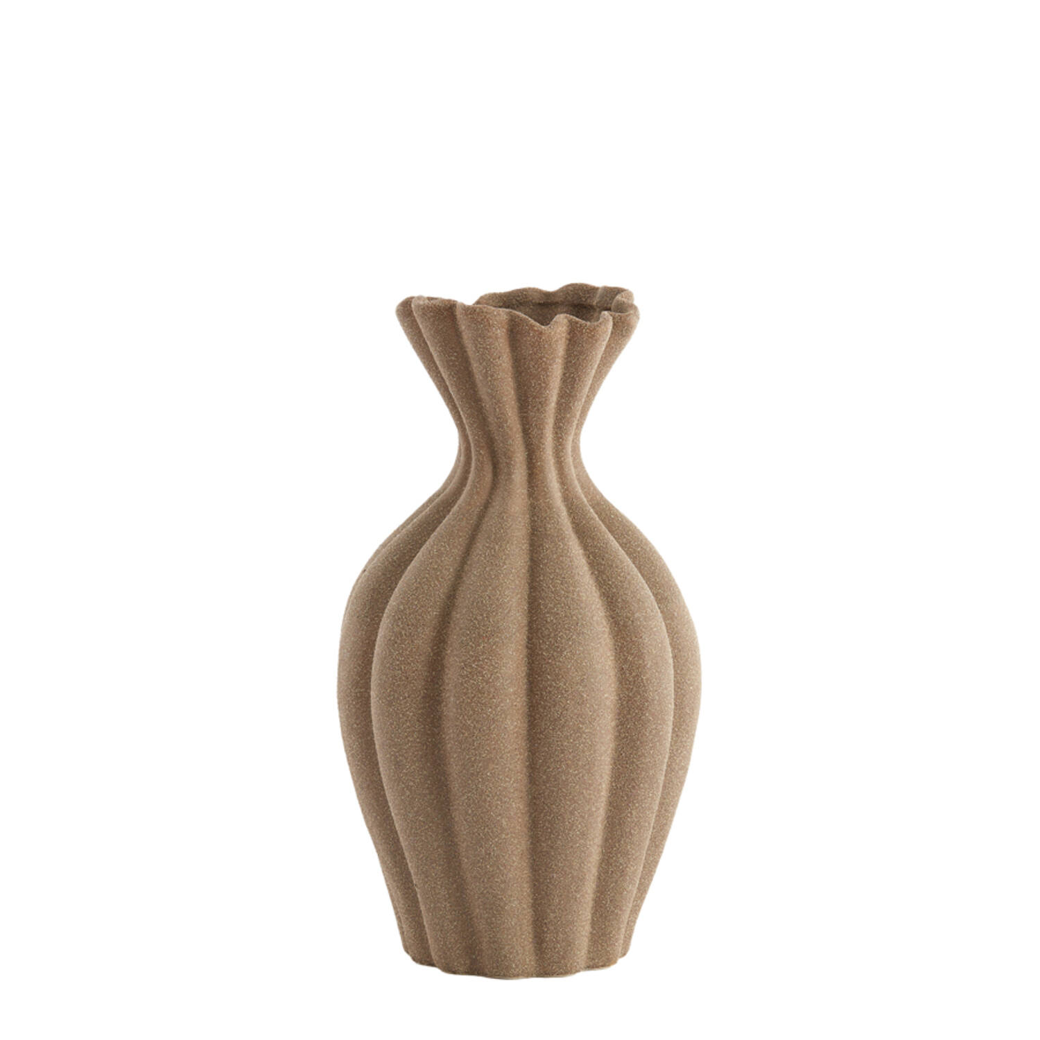 Light & Living Vaas deco Ø21,5x40,5 cm SILLIAN keramiek mat bruin