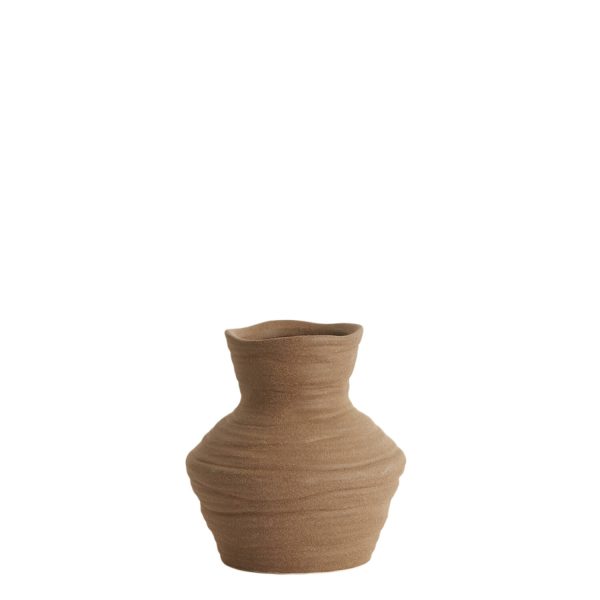Light & Living Vaas deco Ø14,5x15,5 cm GRECCIO keramiek mat bruin