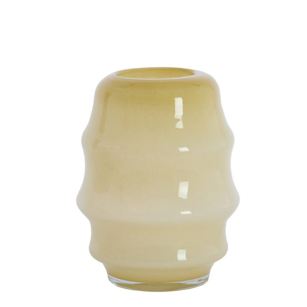 Light & Living Vaas Ø26x34,5 cm JAMANOTA glas crème