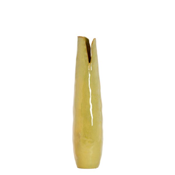 Light & Living Vaas deco 19x18,5x77,5 cm MESA keramiek olijf groen-bruin