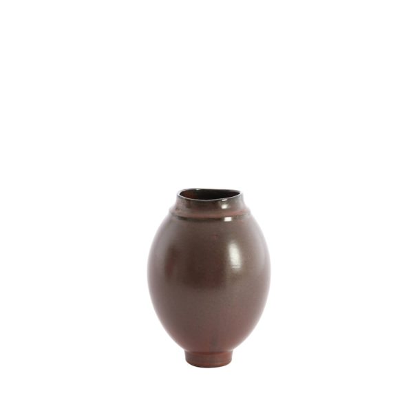 Light & Living Vaas deco Ø17x23,5 cm LOREA keramiek mat donker rood-bruin