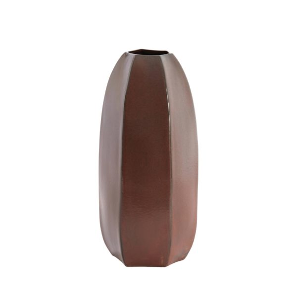 Light & Living Vaas deco Ø20,5x45,5 cm SERRA keramiek mat donker rood-bruin