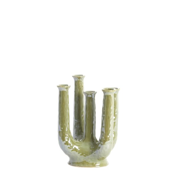 Light & Living Vaas deco 20x14x25 cm LEONJO keramiek olie licht groen