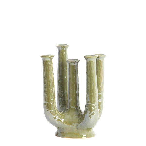 Light & Living Vaas deco 22x16,5x30 cm LEONJO keramiek olie licht groen