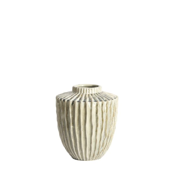 Light & Living Vaas deco Ø25x28 cm TALEA keramiek olijf groen-crème