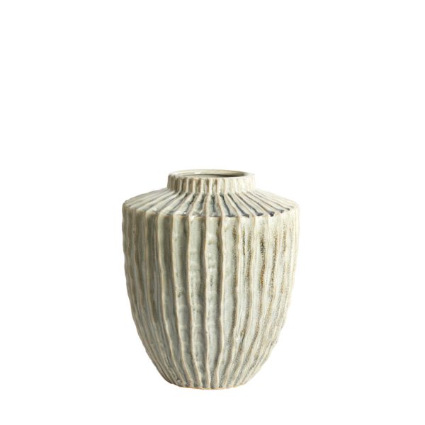 Light & Living Vaas deco Ø30x32 cm TALEA keramiek olijf groen-crème